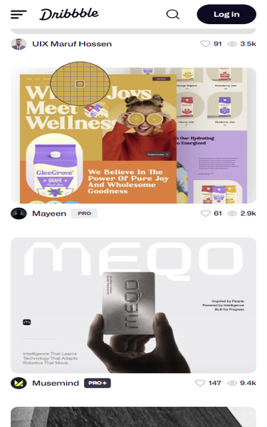 Mobile reference website feed used for color research